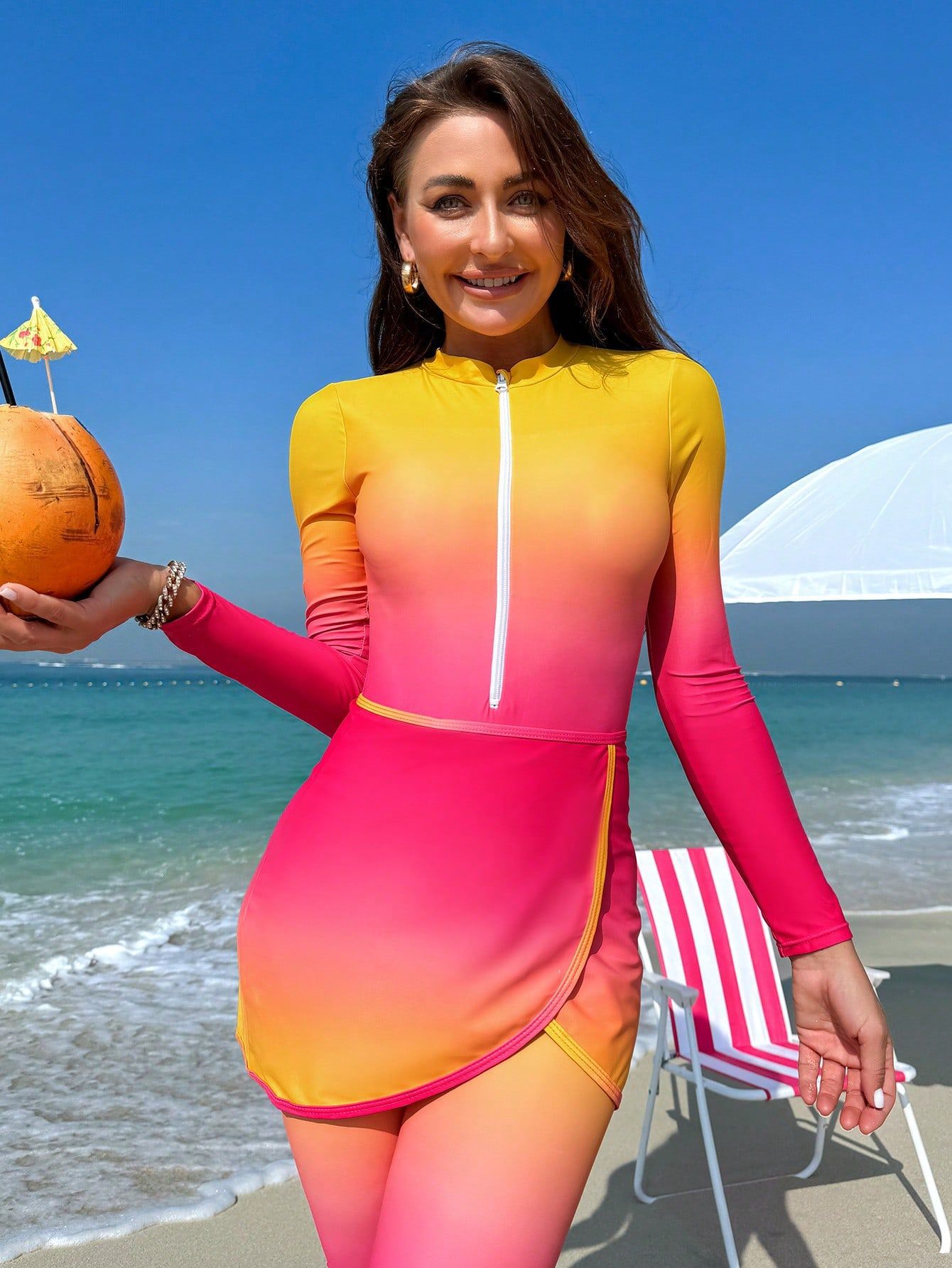YearPeak UPF 50+ Surf Burkini - Long Sleeve Sun Protective Swimwear