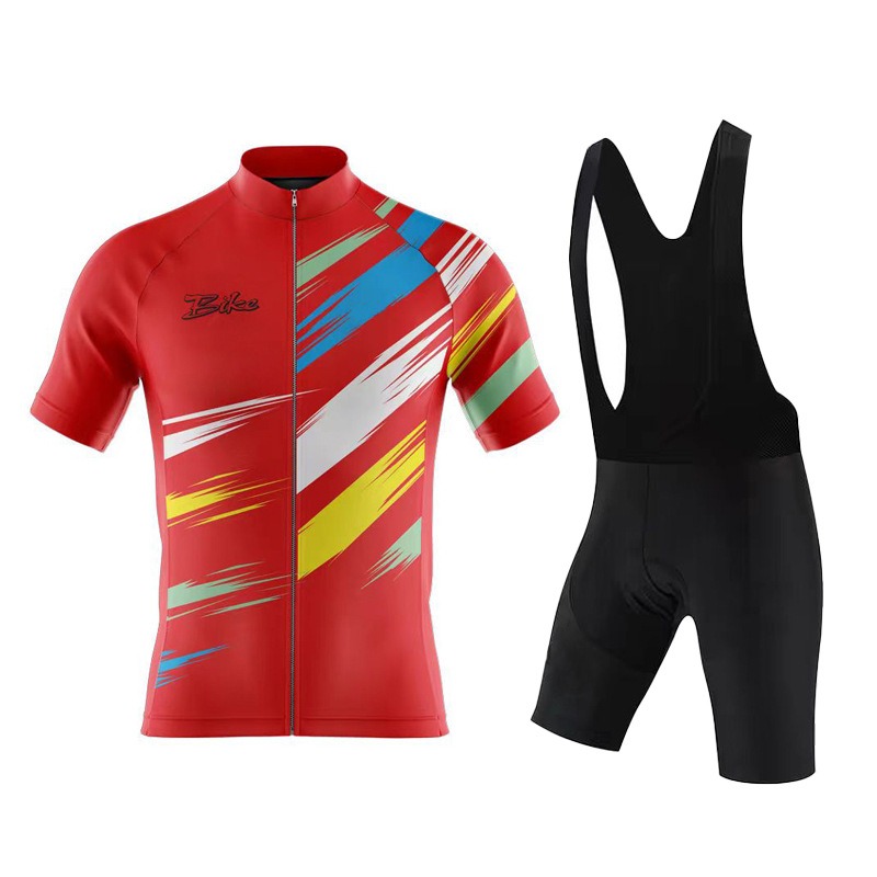 Cycling Best Men's Anti-Sweat UV-Protective Bib Jersey & Shorts Set