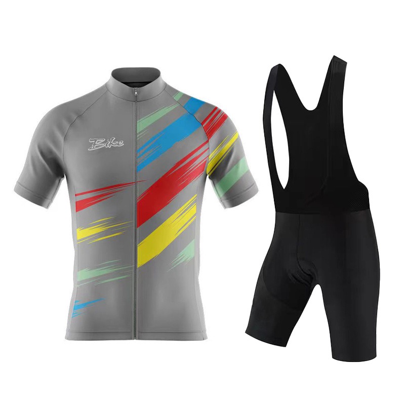 Cycling Best Men's Anti-Sweat UV-Protective Bib Jersey & Shorts Set
