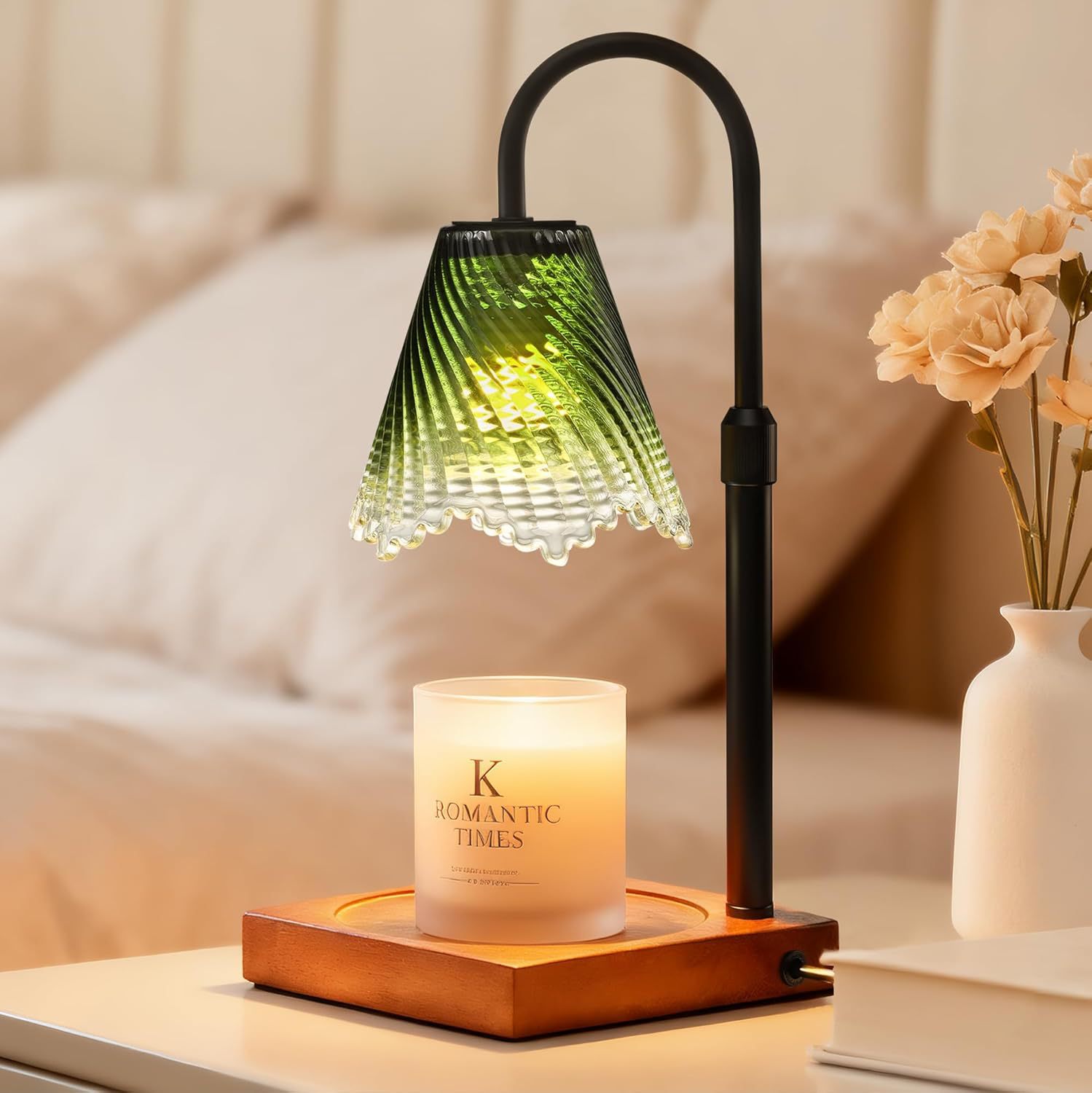 YearPeak Candle Warmer Lamp - Adjustable Timer & Dimmer, Safe Wax Melter