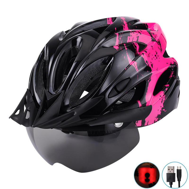 Cycling Best LED Bike Helmet with Magnetic Goggle Sun Visor