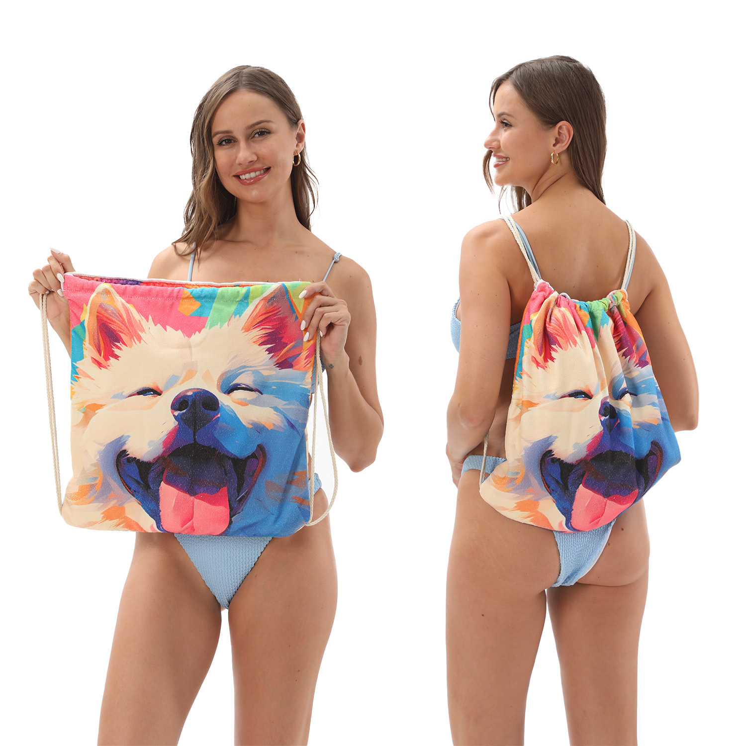 YearPeak 2-in-1 Foldable Beach Towel Backpack - Convertible Travel & Yoga Mat