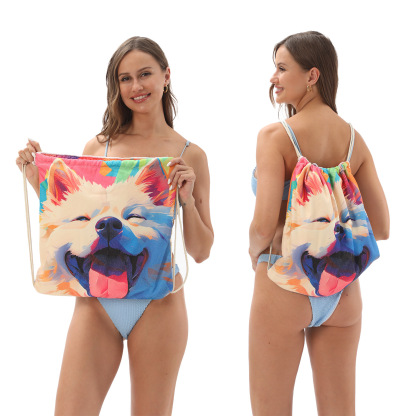 YearPeak 2-in-1 Foldable Beach Towel Backpack - Convertible Travel & Yoga Mat