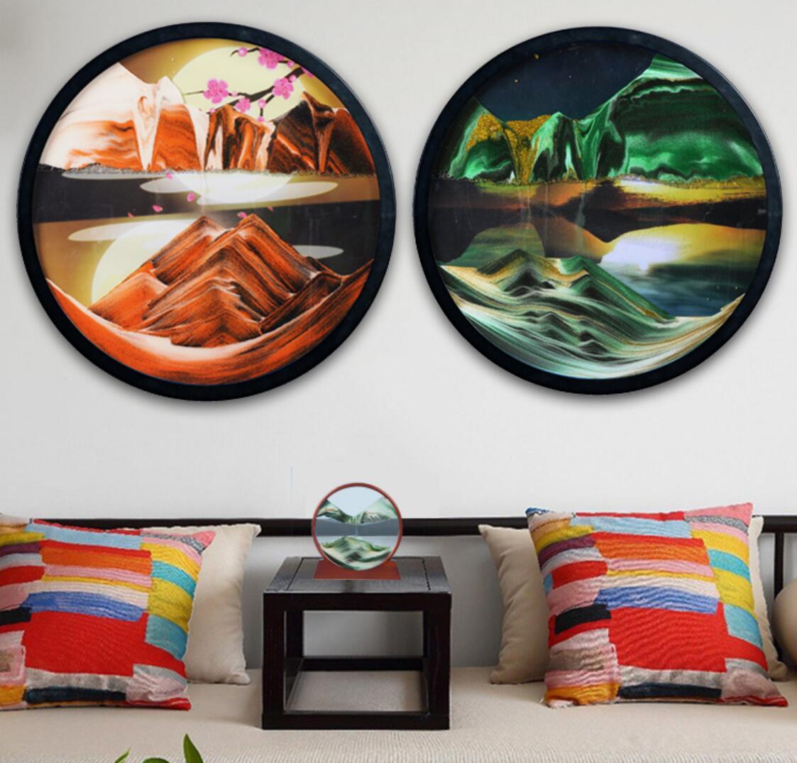 YearPeak Rotating Sand Art - Relaxing 3D Wall Decor for Home & Office