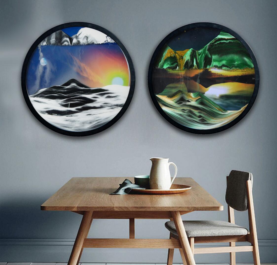 YearPeak Rotating Sand Art - Relaxing 3D Wall Decor for Home & Office