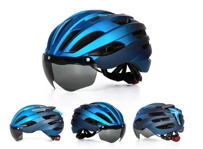 Cycling Best Bike Helmet with USB Light & Magnetic Goggles-Adjustable MTB Helmet /Road Cycling Gear