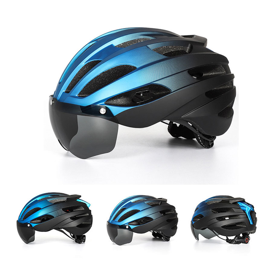Cycling Best Bike Helmet with USB Light & Magnetic Goggles-Adjustable MTB Helmet /Road Cycling Gear