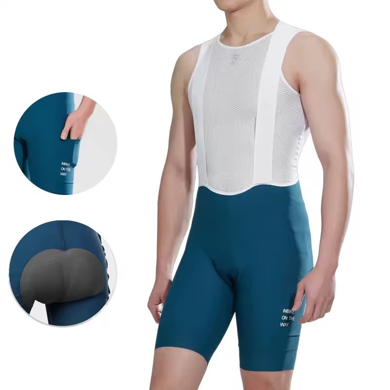 Cycling Best Men's Breathable Bib Shorts Gel Padding with Pocket