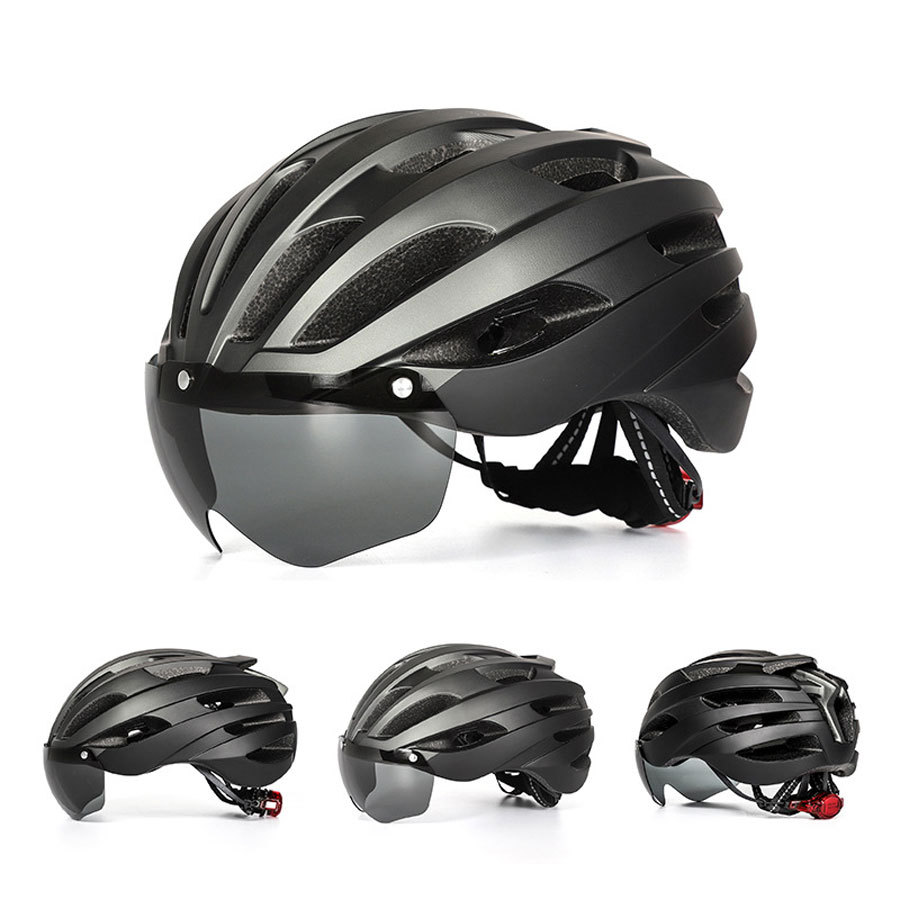 Cycling Best Bike Helmet with USB Light & Magnetic Goggles-Adjustable MTB Helmet /Road Cycling Gear