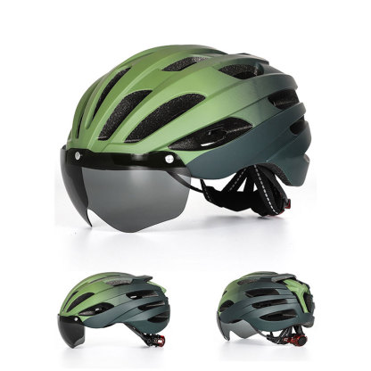 Cycling Best Bike Helmet with USB Light & Magnetic Goggles-Adjustable MTB Helmet /Road Cycling Gear