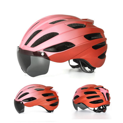 Cycling Best Bike Helmet with USB Light & Magnetic Goggles-Adjustable MTB Helmet /Road Cycling Gear