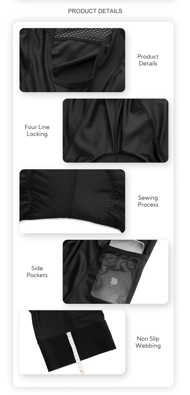 Cycling Best Men's 5D Gel Bib Shorts Side Pockets, Breathable MTB Gear