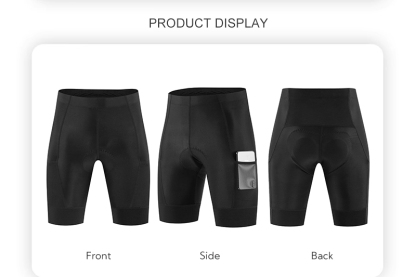 Cycling Best Men's 5D Gel Bib Shorts Side Pockets, Breathable MTB Gear