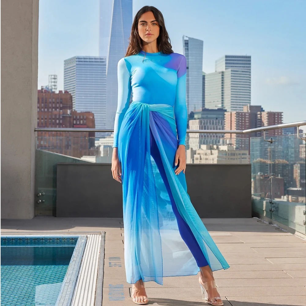 YearPeak Modest Swimwear 4-Piece Set with Scarf