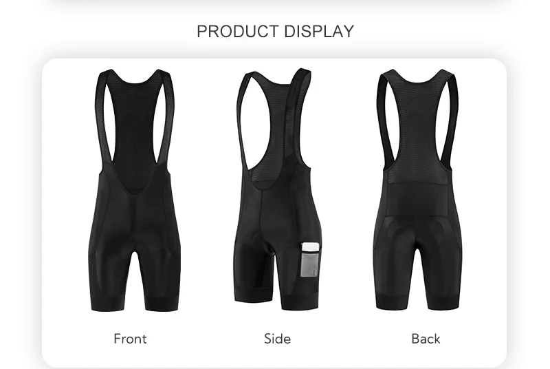 Cycling Best Men's 5D Gel Bib Shorts Side Pockets, Breathable MTB Gear