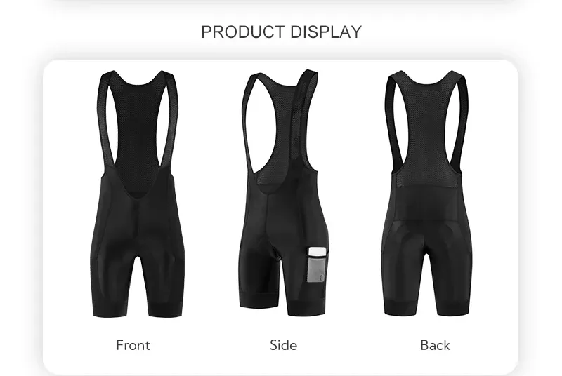 Cycling Best Men's 5D Gel Bib Shorts Side Pockets, Breathable MTB Gear
