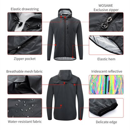 Cycling Best Reflective Windproof Jacket - Unisex Hooded Cycling Gear