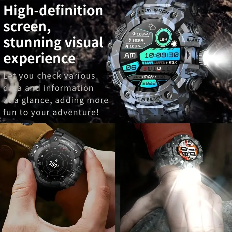 YearPeak Fitness Smartwatch - Bluetooth Running Watch with Pedometer, Sleep Tracker, Waterproof