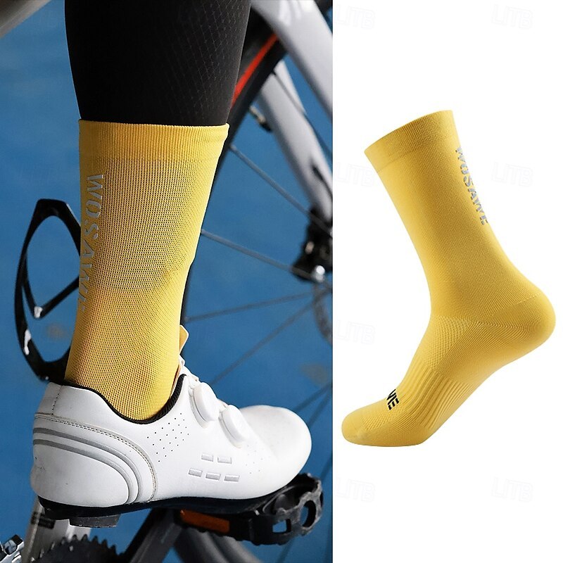 Cycling Best Breathable Crew Bike Socks - Cushioned, Unisex 2-Pack