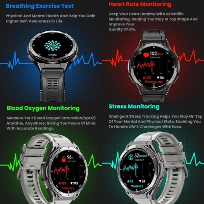 YearPeak Fitness Watch: GPS, AMOLED, Heart Rate  Waterproof Smartwatch