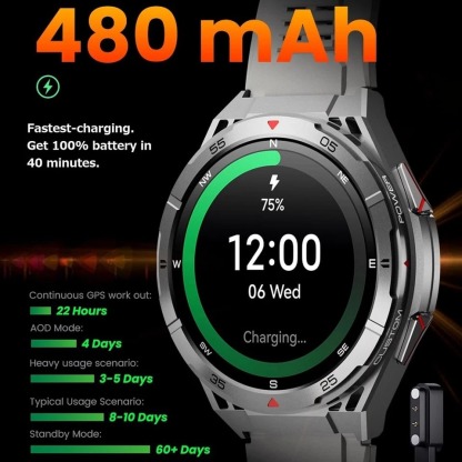 YearPeak Fitness Watch: GPS, AMOLED, Heart Rate  Waterproof Smartwatch