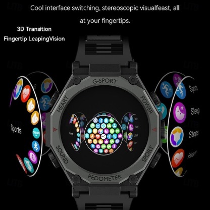 YearPeak Smart Watch for Men - 1.52" Fitness Tracker, Heart Rate Monitor, Bluetooth Calls, LED Flashlight