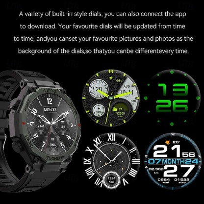 YearPeak Smart Watch for Men - 1.52" Fitness Tracker, Heart Rate Monitor, Bluetooth Calls, LED Flashlight