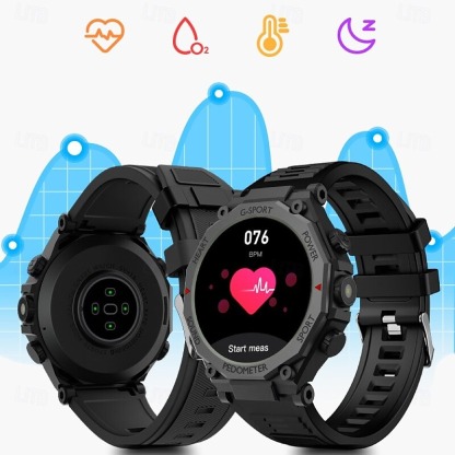 YearPeak Smart Watch for Men - 1.52" Fitness Tracker, Heart Rate Monitor, Bluetooth Calls, LED Flashlight