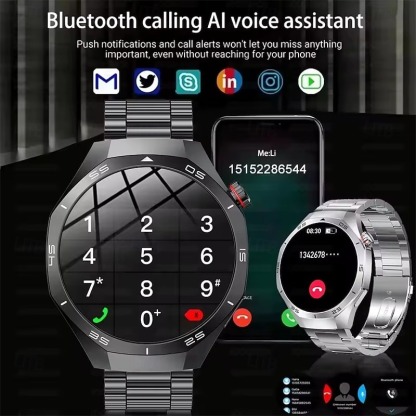 YearPeak Smartwatch - 1.53" AMOLED, Health Tracker, Bluetooth Call, Waterproof