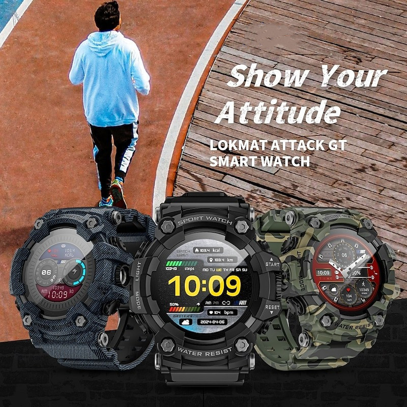 YearPeak Fitness Smartwatch - Bluetooth Running Watch with Pedometer, Sleep Tracker, Waterproof