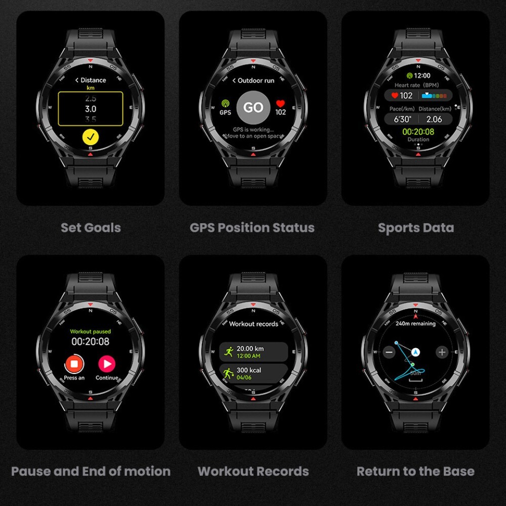 YearPeak Fitness Watch: GPS, AMOLED, Heart Rate  Waterproof Smartwatch
