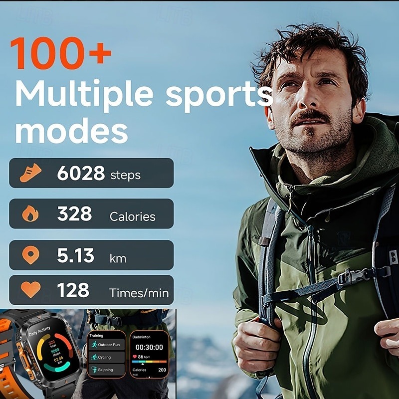 YearPeak - GPS Smart Watch - Imosi 2.01 Ultra HD, Built-in GPS, Compass, Call, 540mAh, 3ATM Waterproof