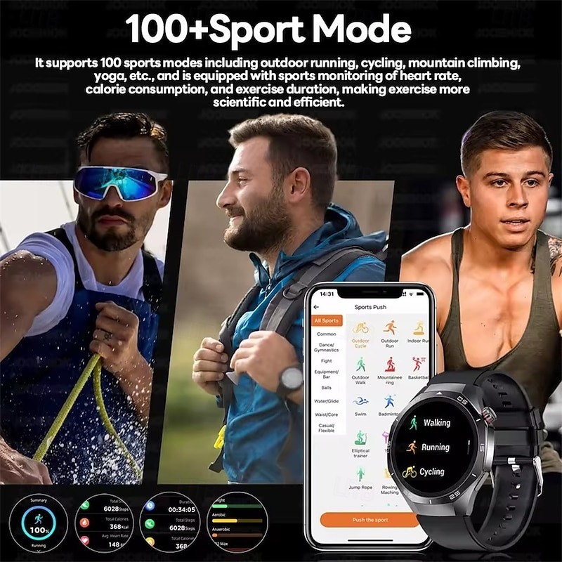 YearPeak Smartwatch - 1.53" AMOLED, Health Tracker, Bluetooth Call, Waterproof