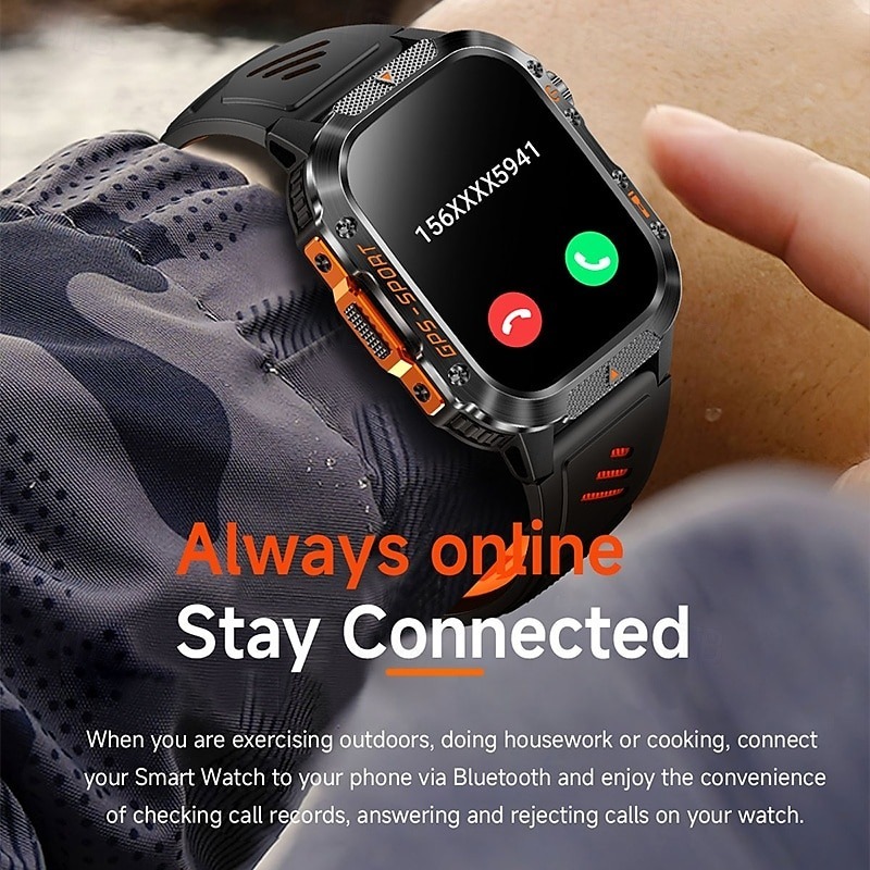 YearPeak - GPS Smart Watch - Imosi 2.01 Ultra HD, Built-in GPS, Compass, Call, 540mAh, 3ATM Waterproof