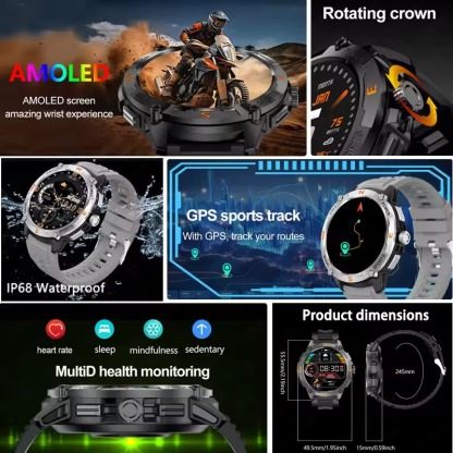 YearPeak - Smartwatch  Fitness Tracker, masculine smart watches