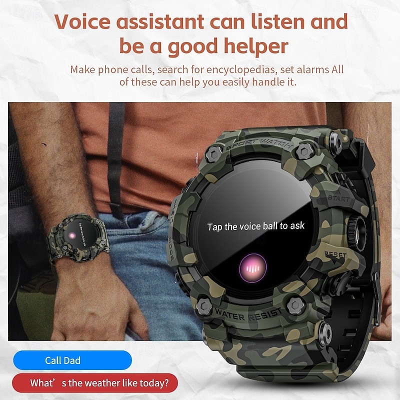 YearPeak Fitness Smartwatch - Bluetooth Running Watch with Pedometer, Sleep Tracker,  Waterproof