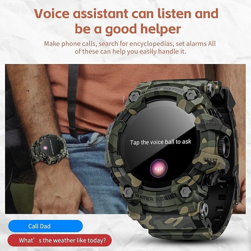 YearPeak Fitness Smartwatch - Bluetooth Running Watch with Pedometer, Sleep Tracker,  Waterproof