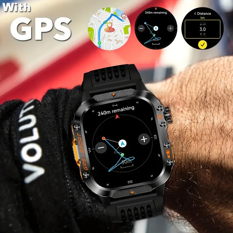 YearPeak - GPS Smart Watch - Imosi 2.01 Ultra HD, Built-in GPS, Compass, Call, 540mAh, 3ATM Waterproof