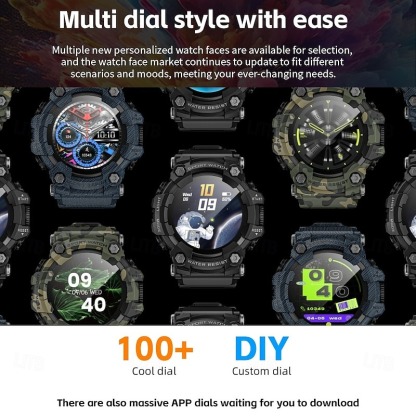 YearPeak Fitness Smartwatch - Bluetooth Running Watch with Pedometer, Sleep Tracker,  Waterproof