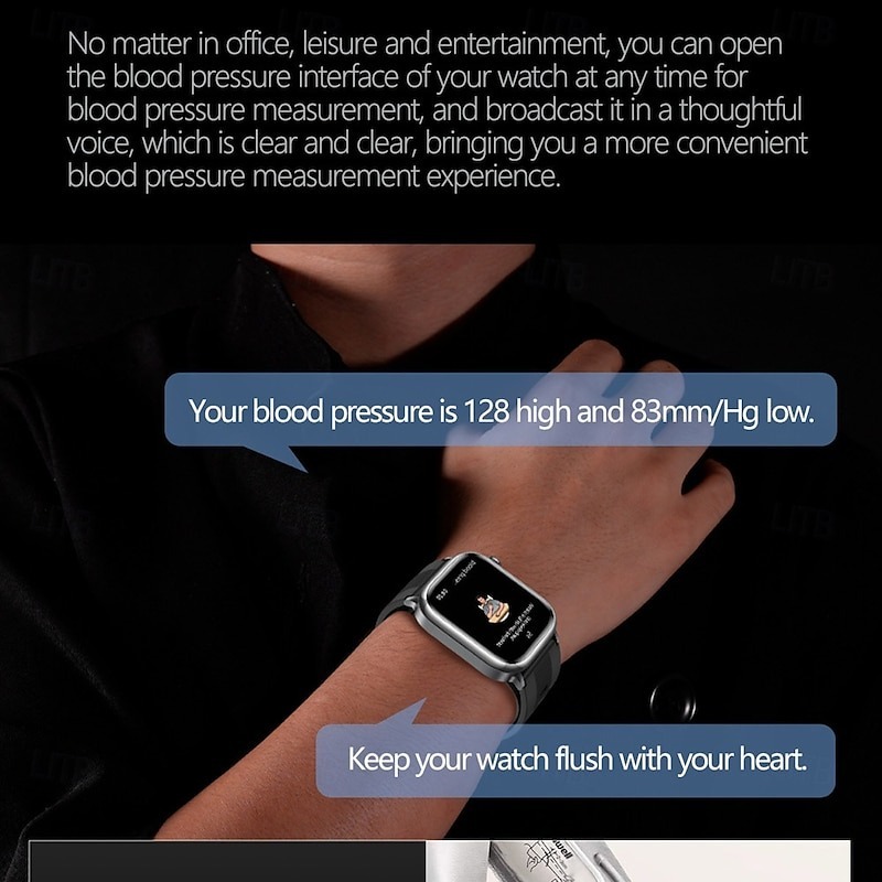 YearPeak Elderly Smartwatch – ECG, Blood Oxygen, Fall Alert, Big Screen for Seniors