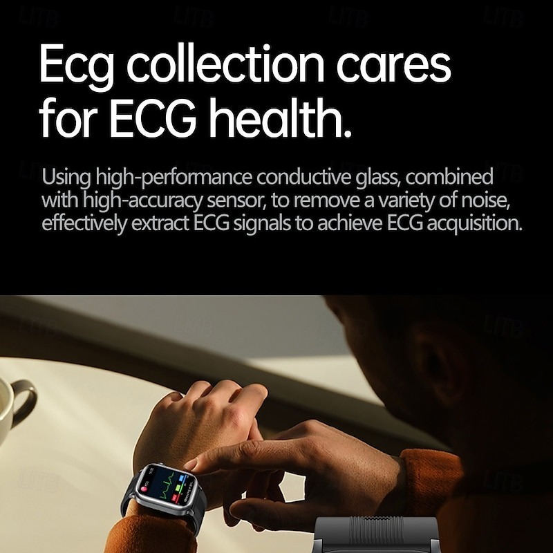 YearPeak Elderly Smartwatch – ECG, Blood Oxygen, Fall Alert, Big Screen for Seniors