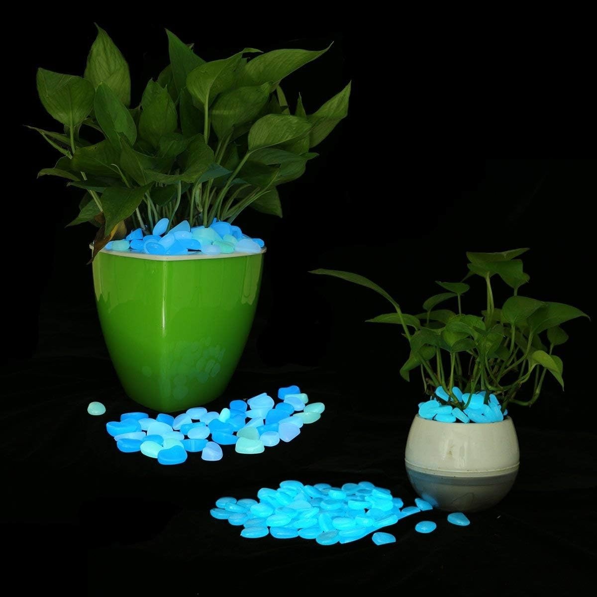 YearPeak Glow in The Dark Pebbles - 1000PCS Blue Luminous Garden Stones