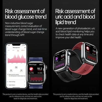 YearPeak Elderly Smartwatch – ECG, Blood Oxygen, Fall Alert, Big Screen for Seniors