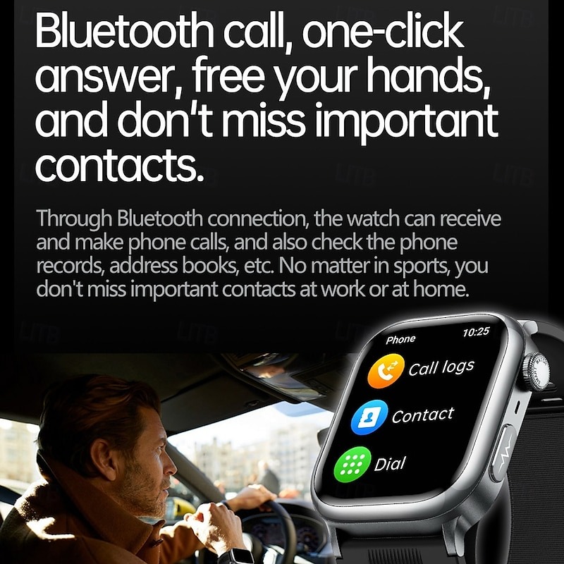 YearPeak Elderly Smartwatch – ECG, Blood Oxygen, Fall Alert, Big Screen for Seniors