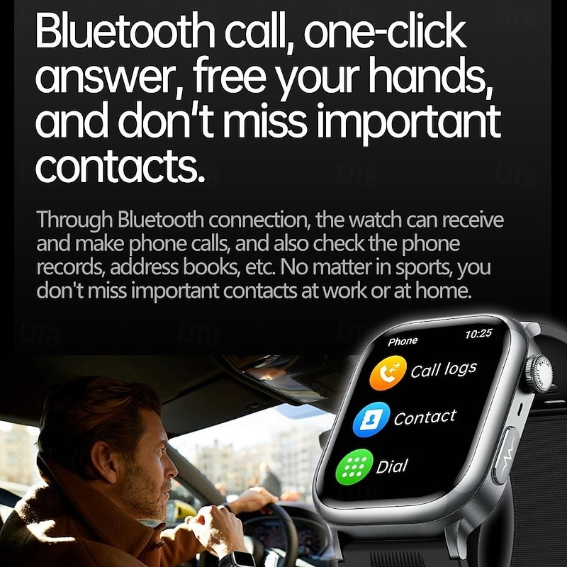 YearPeak Elderly Smartwatch – ECG, Blood Oxygen, Fall Alert, Big Screen for Seniors