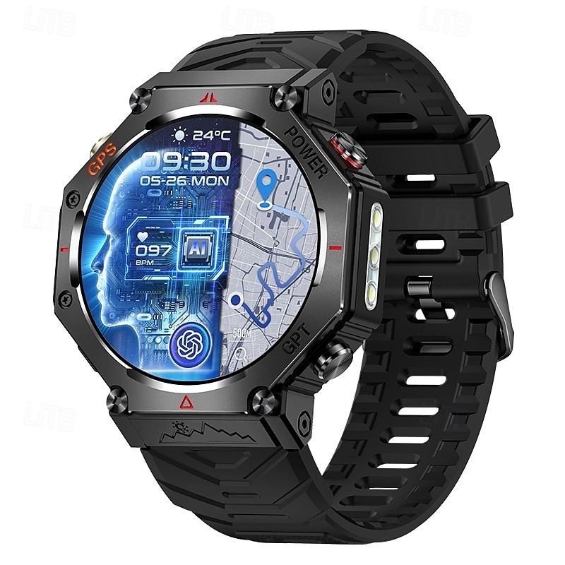 YearPeak Smartwatch with ChatGPT AI – 5ATM Waterproof, GPS, Dual-Band