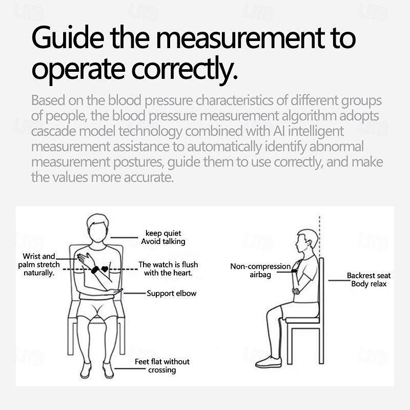 YearPeak Elderly Smartwatch – ECG, Blood Oxygen, Fall Alert, Big Screen for Seniors