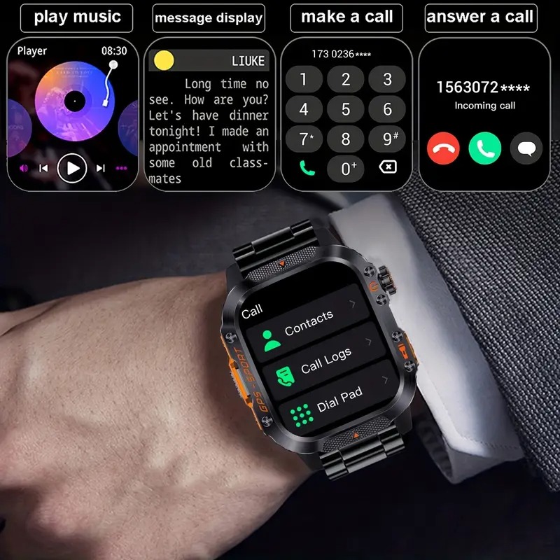 YearPeak - GPS Smart Watch - Imosi 2.01 Ultra HD, Built-in GPS, Compass, Call, 540mAh, 3ATM Waterproof