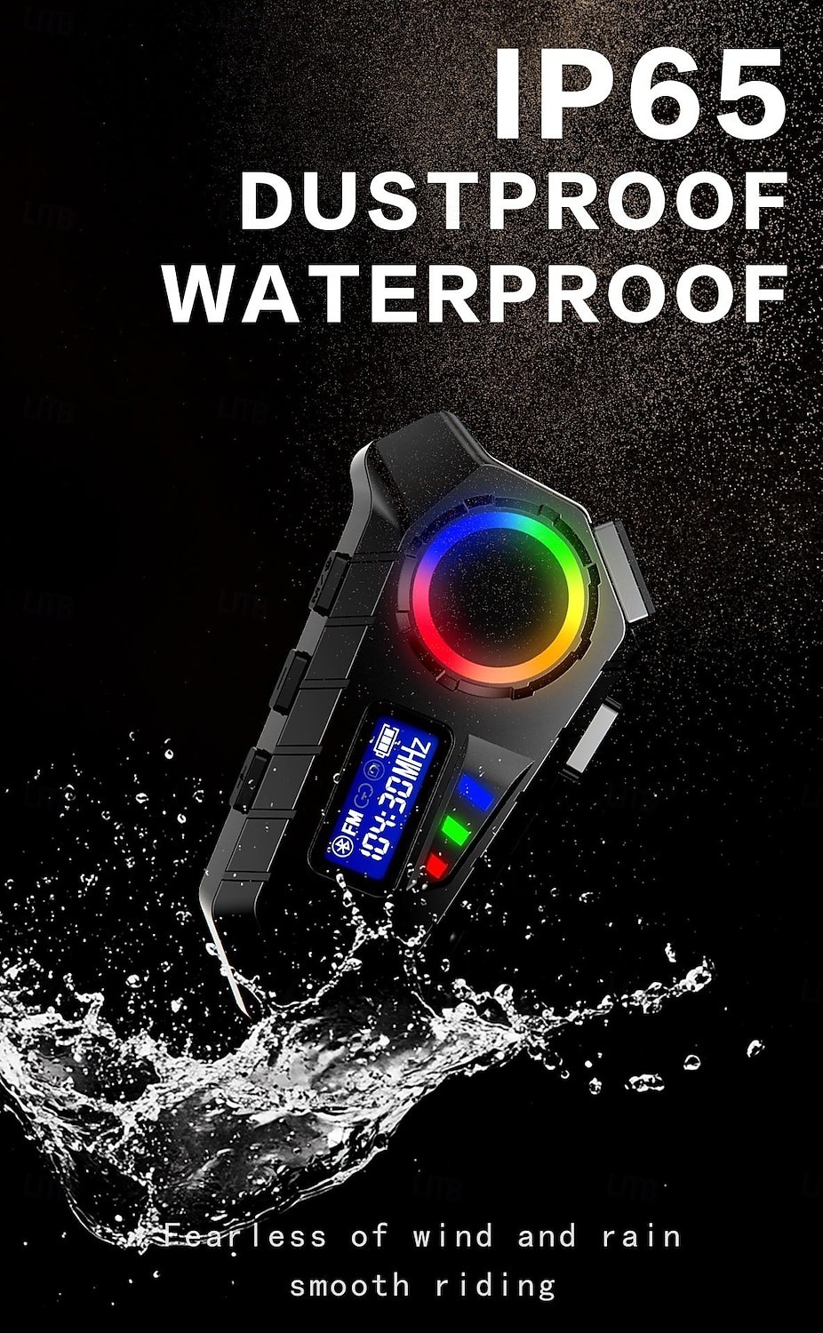 YearPeak Bluetooth Helmet Headset - FM Transmitter, Stereo Ear Hanging, Durable Motorcycle Radio