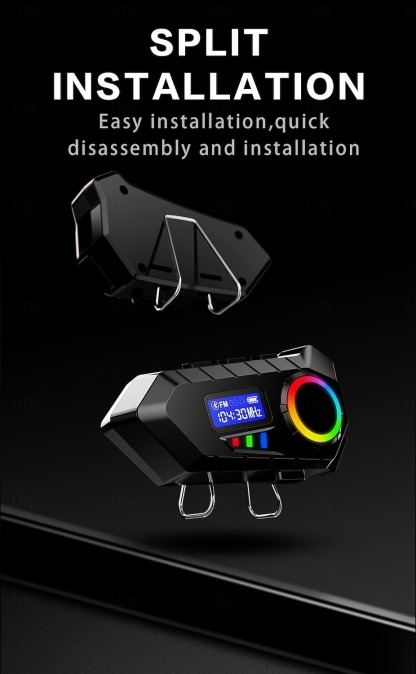 YearPeak Bluetooth Helmet Headset - FM Transmitter, Stereo Ear Hanging, Durable Motorcycle Radio